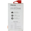 iHome (12W) Power USB Wall Charger with (5-Ft) Nylon 8-Pin Cable - White