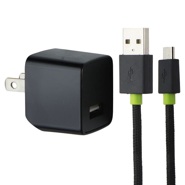 iHome (12W) Power USB Wall Charger with 5ft USB-A to USB-Micro Cable - Black