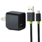 iHome (12W) Power USB Wall Charger with 5ft USB-A to USB-Micro Cable - Black