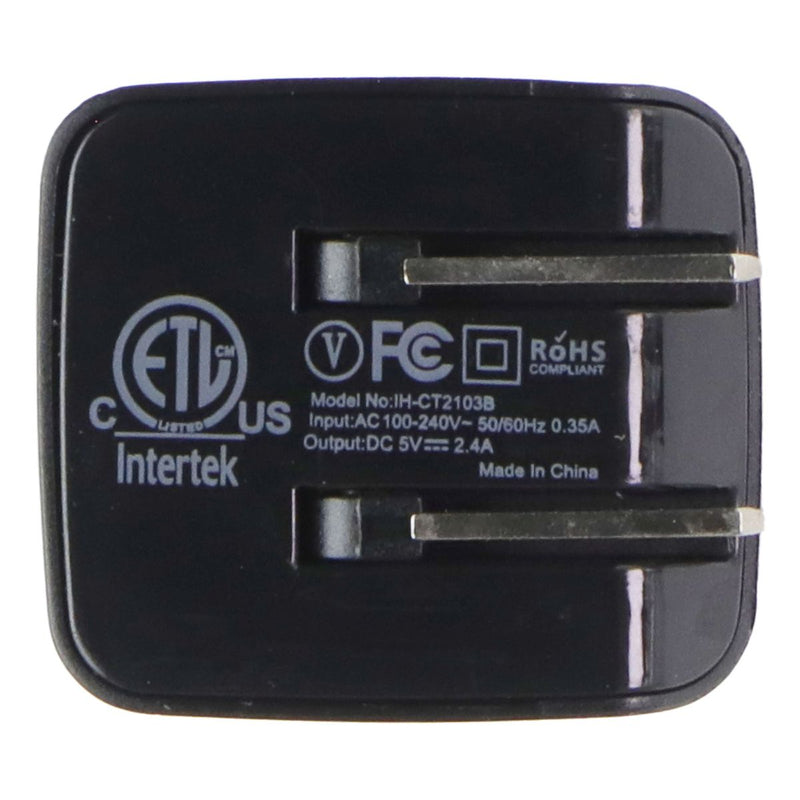 iHome (12W) Power USB Wall Charger with 5ft USB-A to USB-Micro Cable - Black