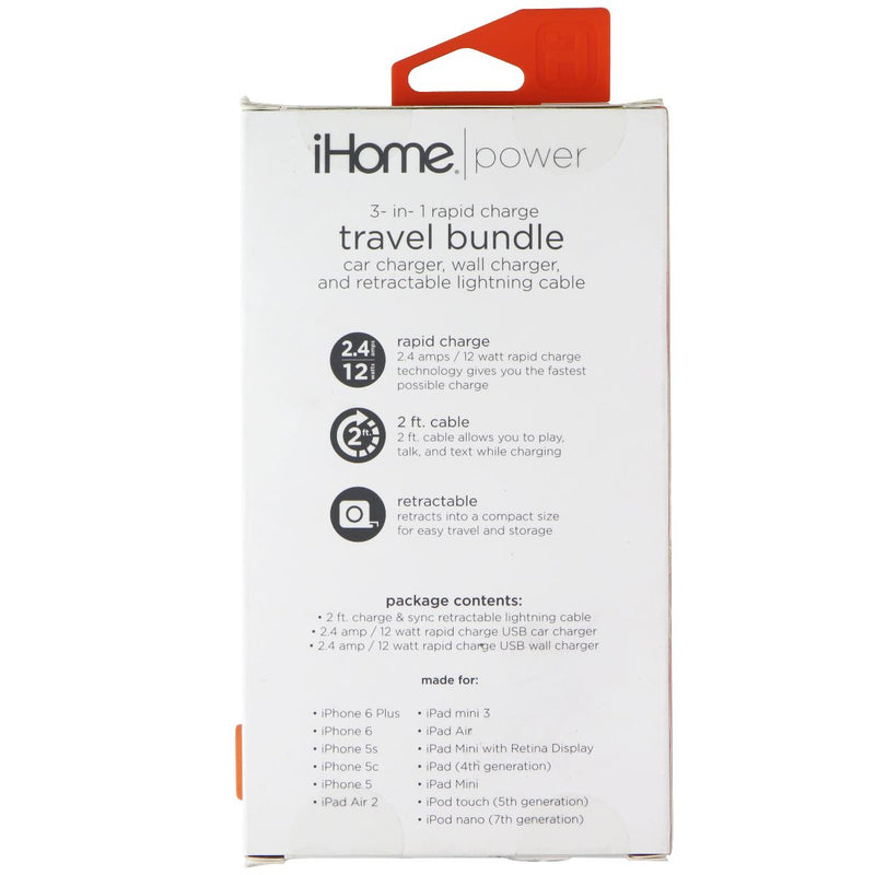 iHome Power 3-in-1 Rapid Charge Travel Bundle (12W) - Black