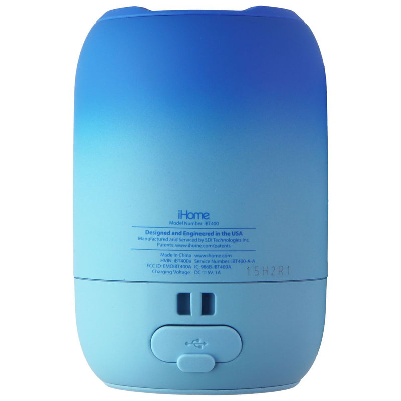 iHome PLAYFADE SoundBoost Water-Resistant Bluetooth Speaker - Blue (iBT400L)