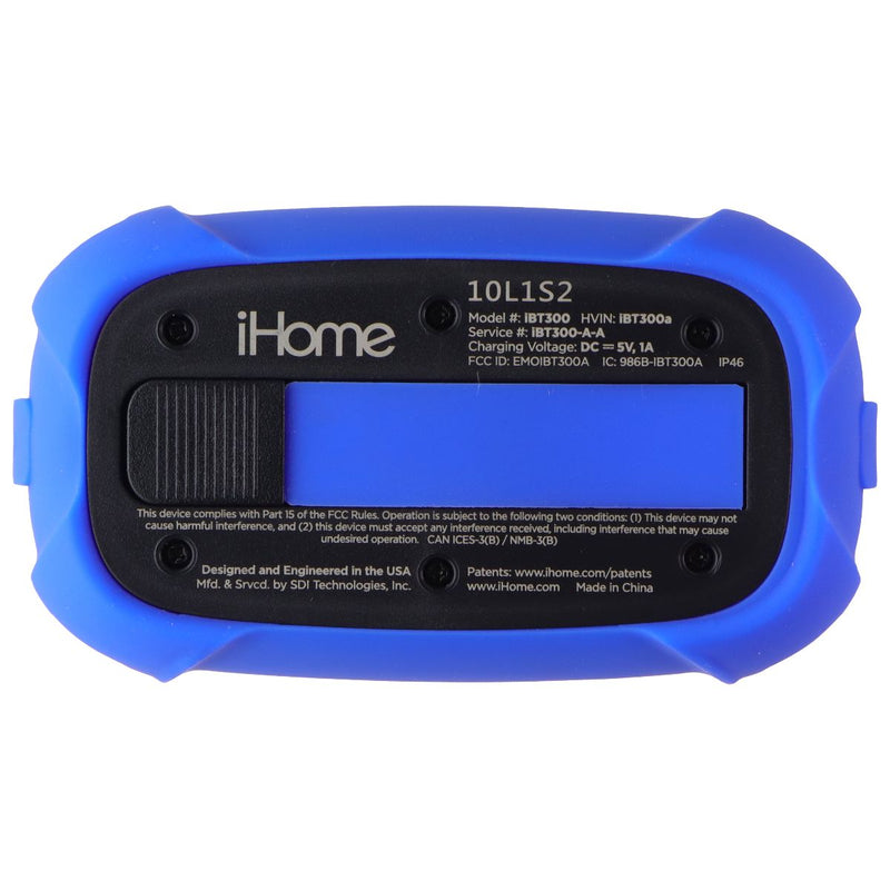 iHome PlayTough X 18HR Rechargeable Portable Bluetooth Speaker (IBT300L) - Blue