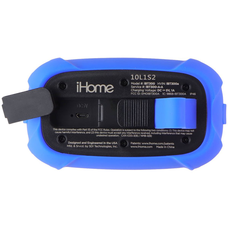 iHome PlayTough X 18HR Rechargeable Portable Bluetooth Speaker (IBT300L) - Blue