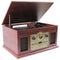 iLive 6-in-1 Bluetooth Turntable Music System - Brown Wood/Gold (ITTB610LW)