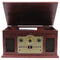iLive 6-in-1 Bluetooth Turntable Music System - Brown Wood/Gold (ITTB610LW)
