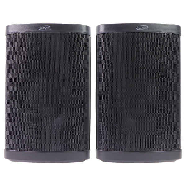 iLive Patio+ Water-Resistant Indoor/Outdoor Bluetooth Speakers (Pair) - Black