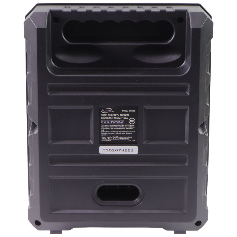 iLive Wireless Bluetooth Party Speaker with Microphone - Black (ISB200B)