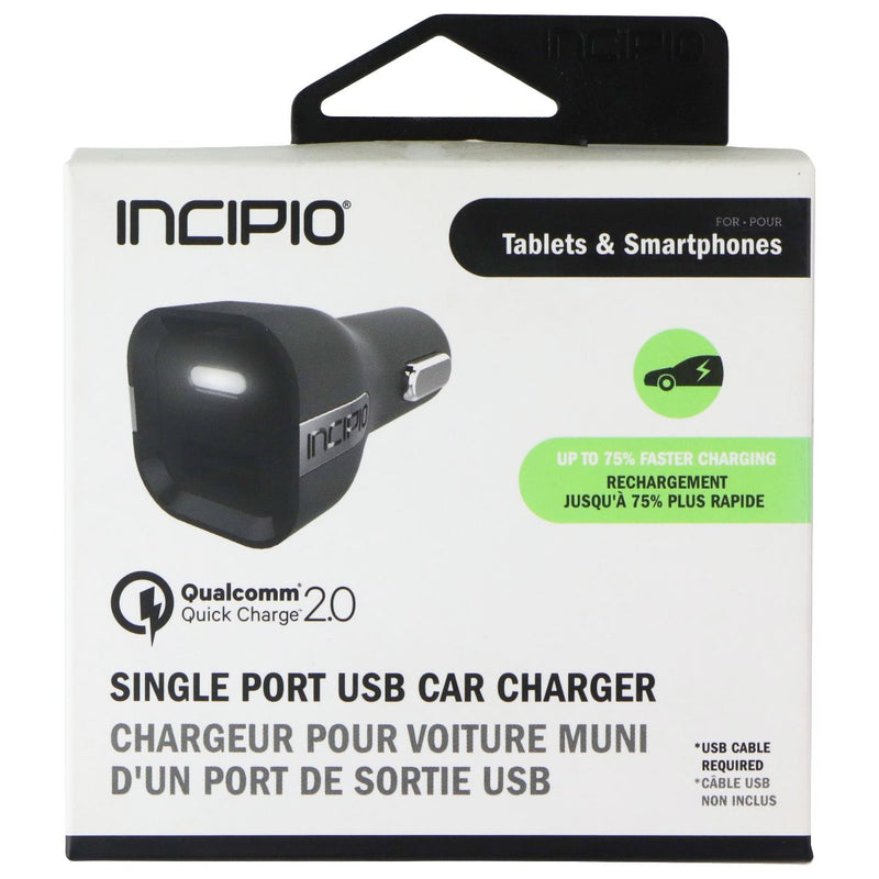 Incipio Qualcomm 2.0 Single Port Car Adapter for USB Devices - Black (PW-203)