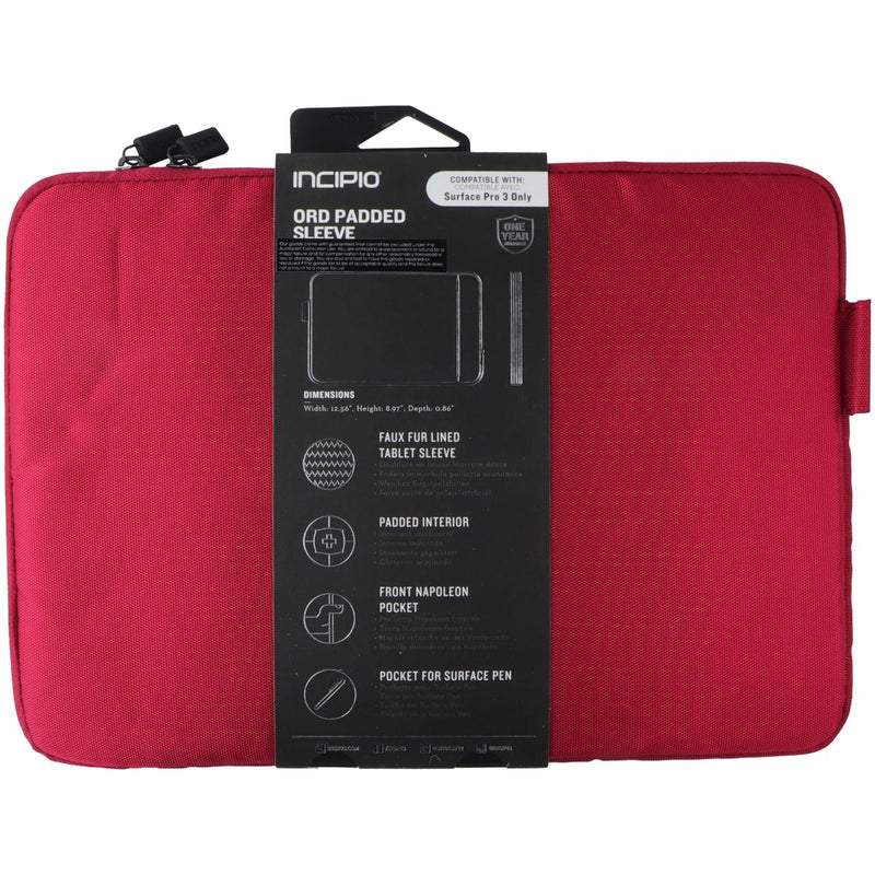 Incipio ORD Padded Sleeve Case for Microsoft Surface Pro 4 / Surface Pro 3 - Red