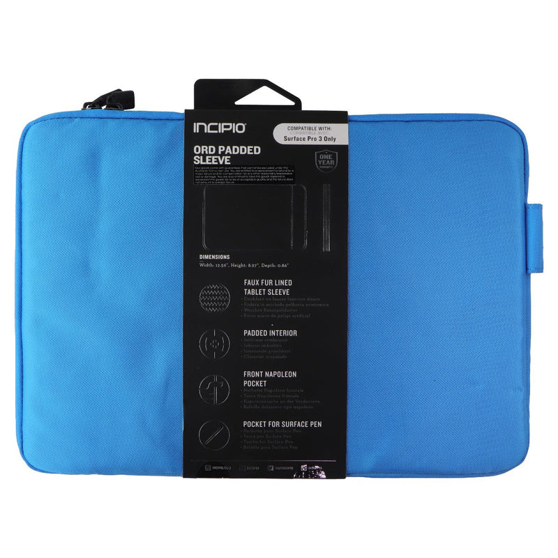Incipio ORD Padded Sleeve Case for Microsoft Surface Pro 4 / Pro 3 - Cyan Blue