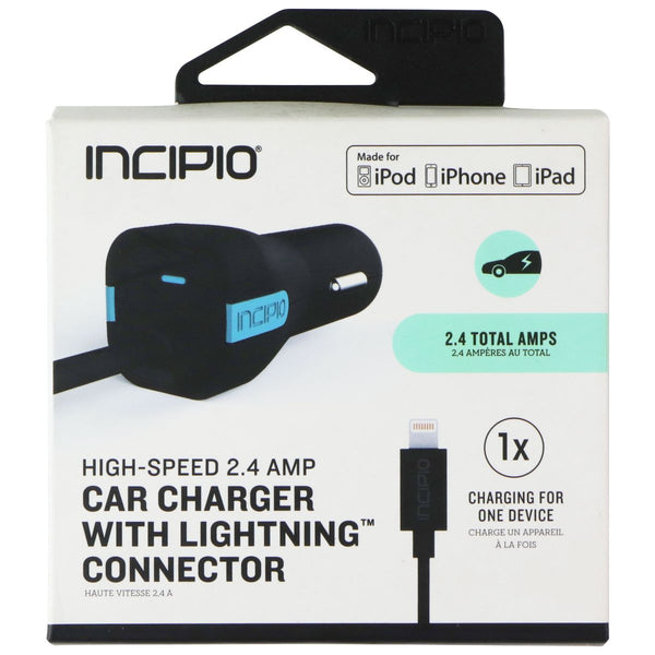 Incipio High Speed 2.4 AMP Car Charger with 8-Pin Connector - Black (PW-174)