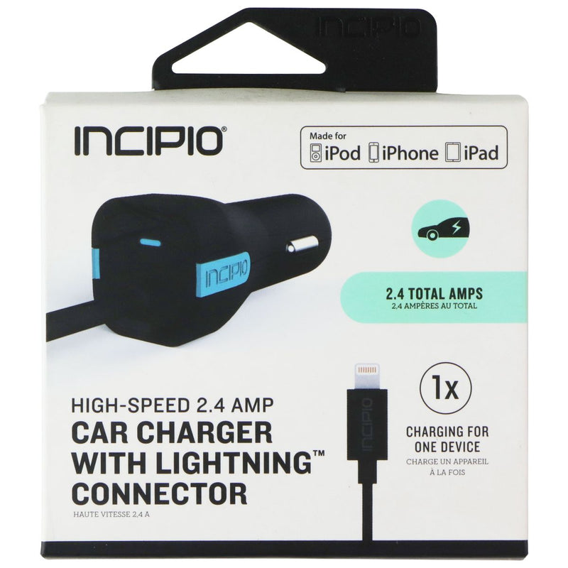 Incipio High Speed 2.4 AMP Car Charger with 8-Pin Connector - Black (PW-174)