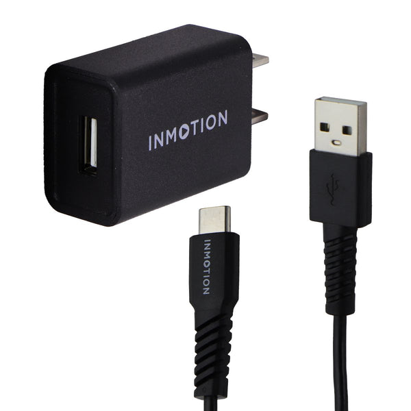 InMotion USB Wall Adapter + (3.3-Ft) USB-C Charge/Sync Cable - Black