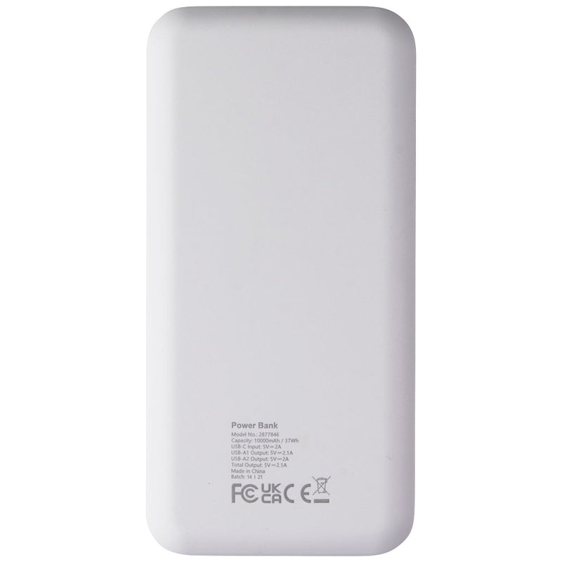 InMotion 10,000 mAh Power Bank with 2 USB-A Ports and LED Indicator - White
