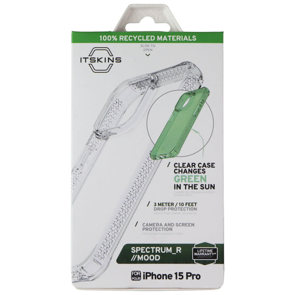 ITSKINS Spectrum_R // Mood Series Case for Apple iPhone 15 Pro - Clear / Green