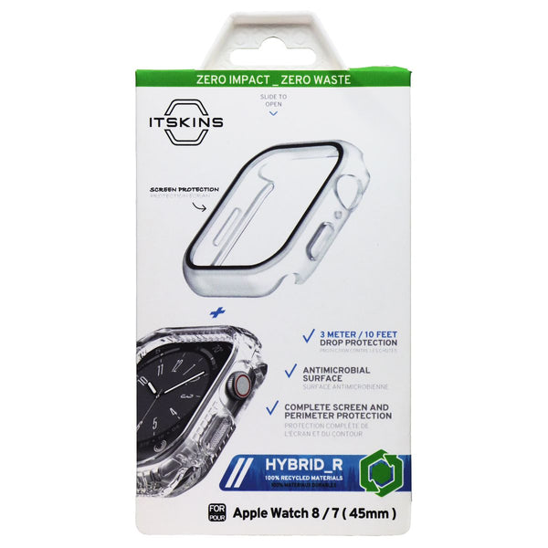 ITSKINS Hybrid_R Case (360 Protection) for Apple Watch 8/7 (45mm) - Clear