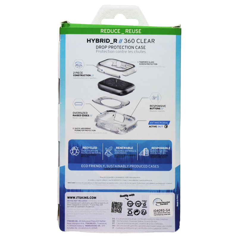 ITSKINS Hybrid_R Case (360 Protection) for Apple Watch 8/7 (45mm) - Clear