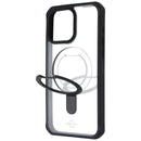 ITSKINS Hybrid_R // Stand Case for MagSafe for iPhone 15 Pro Max - Black/Clear