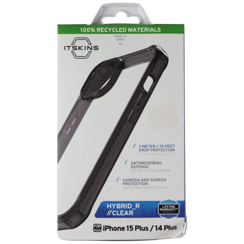 ITSKINS Hybrid_R Clear Case for Apple iPhone 15 Plus/14 Plus - Black/Transparent
