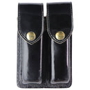 JAY-PEE Dual Magazine/Utilities Leather Belt Pouch - Gloss Black