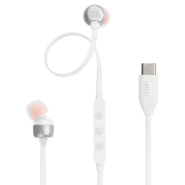 JBL Tune 310C Wired Hi-Res USB-C Headphones w/ Mic and 3 Button Remote - White
