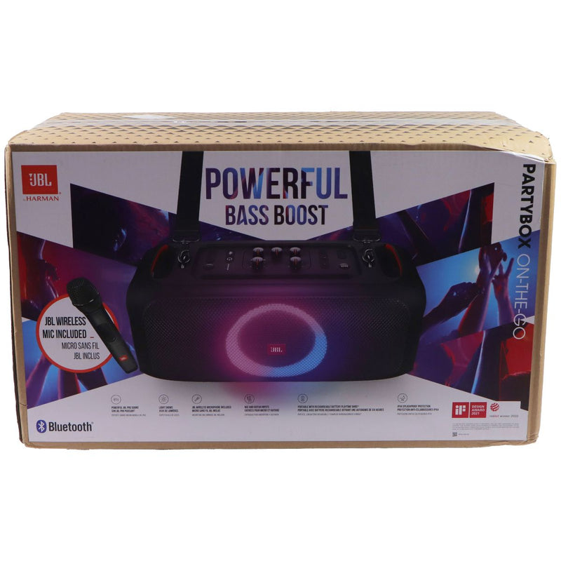 JBL PartyBox On-The-Go Portable Bluetooth Speaker with Dynamic Lights - Black