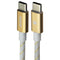 JEWEL (4Ft) USB-C to USB-C Charging Cable - White / Gold