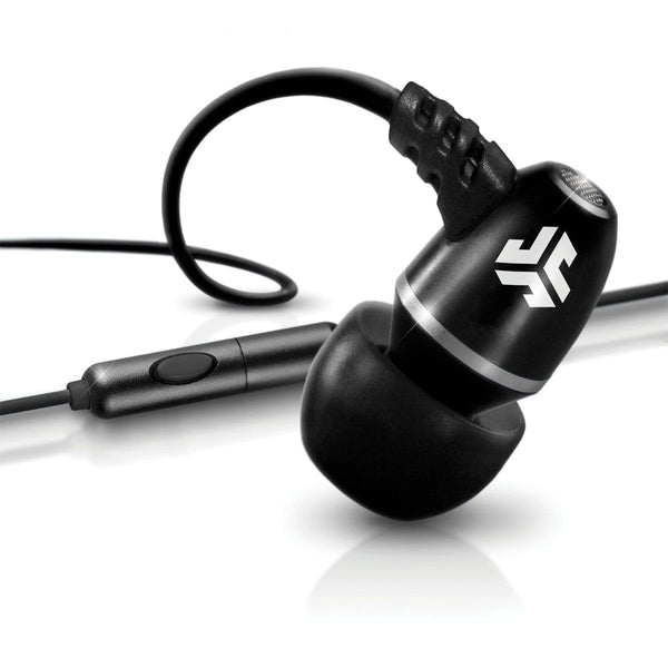 JLab Audio Wired Metal Earbuds with Microphone and Controls - Black