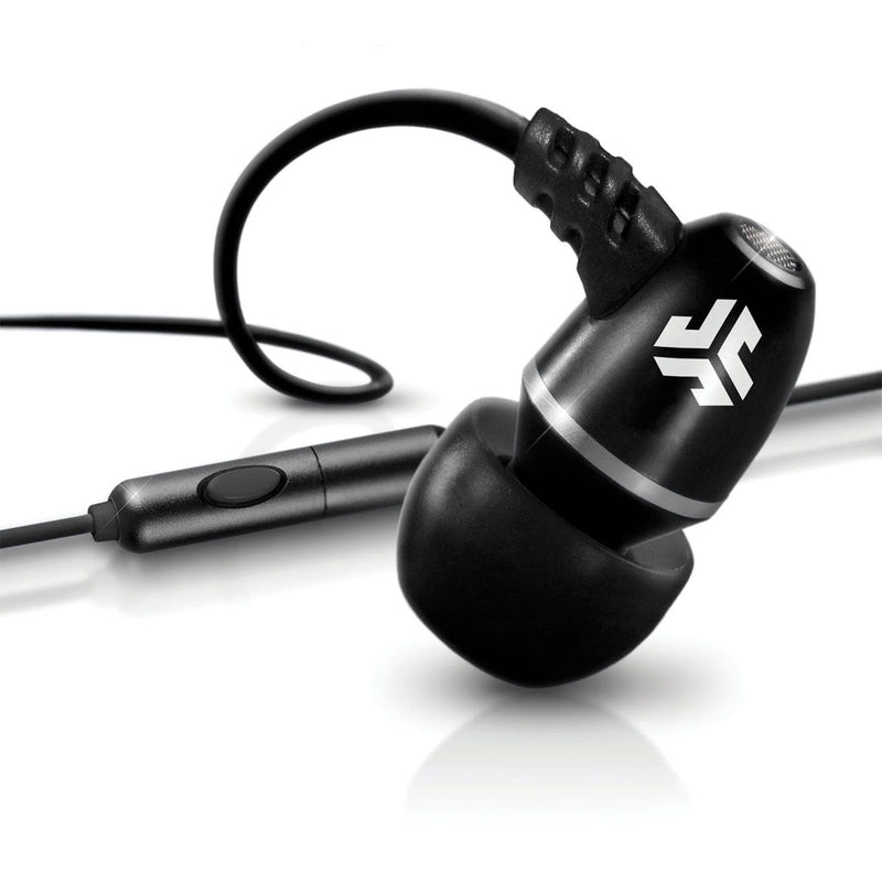 JLab Audio Wired Metal Earbuds with Microphone and Controls - Black
