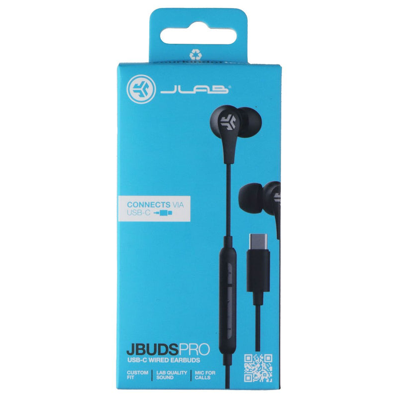 JLab JBuds Pro USB-C Wired Earbuds with Mic and Music Controls - Black