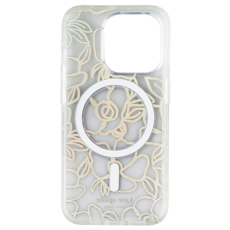 Kate Spade Case for MagSafe for Apple iPhone 15 Pro - Modern Floral Silver