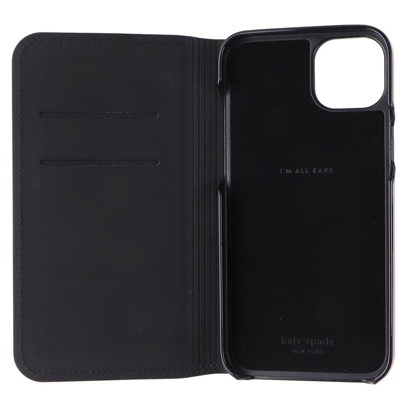 Kate Spade Wrap Folio Case for Apple iPhone 14 Plus - Pale Vellum/Black Bumper
