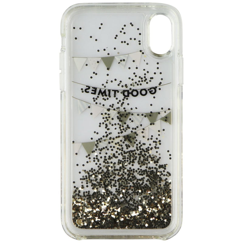 Kate Spade Liquid Glitter Hard Case for Apple iPhone XR - Good Times Gold Foil