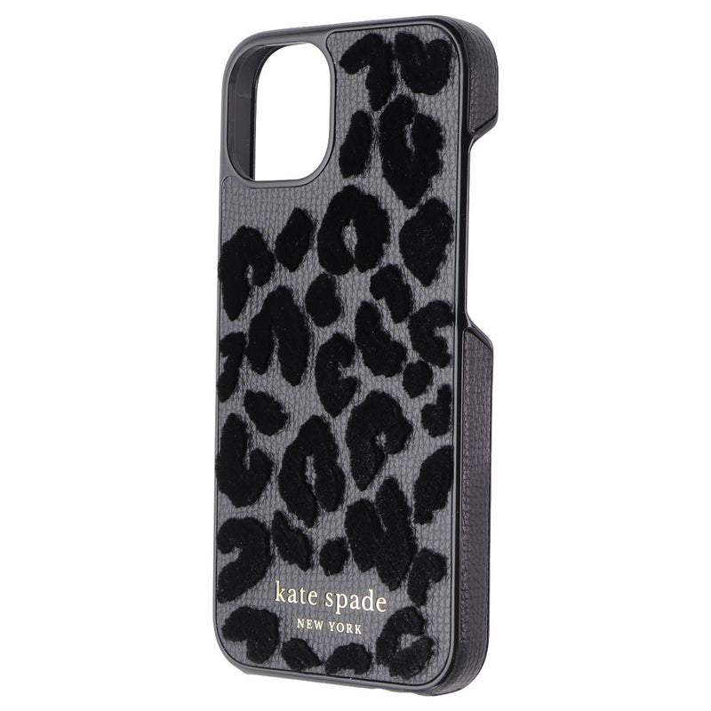 Kate Spade Wrap Folio Series Case for Apple iPhone 13 - Leopard Flocked Black