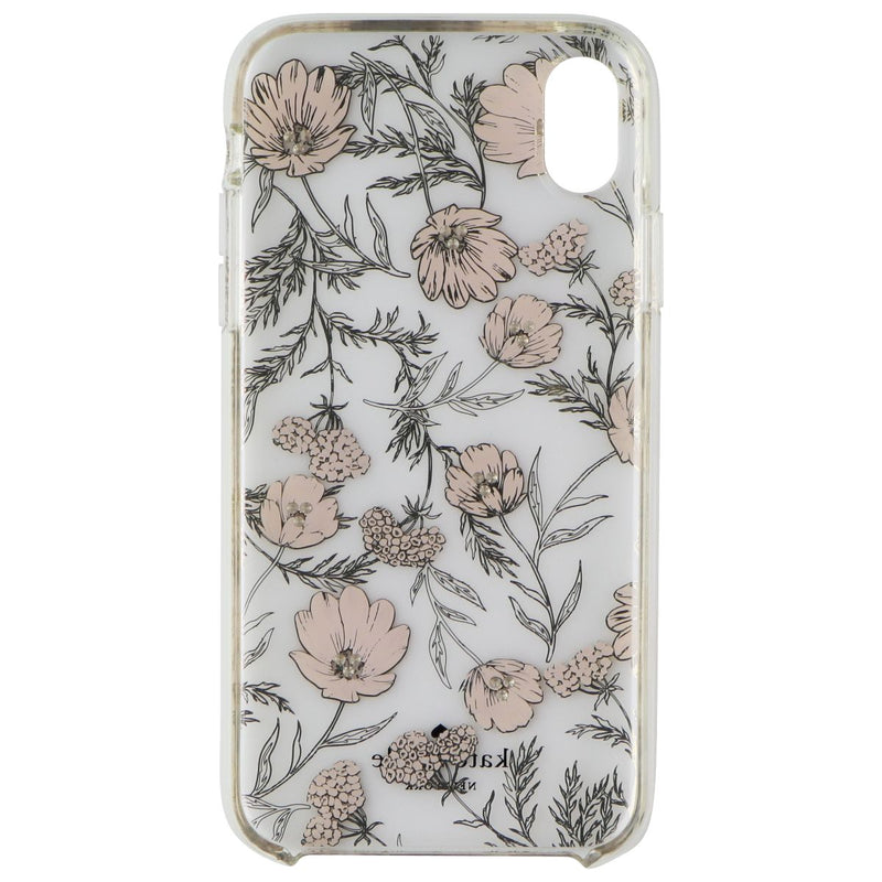 Kate Spade Hardshell Case for Apple iPhone XR - Clear / Pink Blossoms / Gems