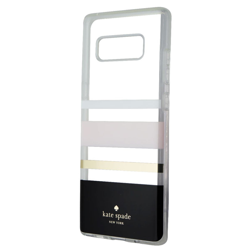Kate Spade Flexible Hardshell Case for Galaxy Note8 - Pink/Gold/Blk/Clear Stripe