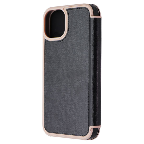 Kate Spade Wrap Folio Wallet Case for Apple iPhone 13 - Black/Pink Trim