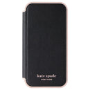 Kate Spade Wrap Folio Wallet Case for Apple iPhone 13 - Black/Pink Trim