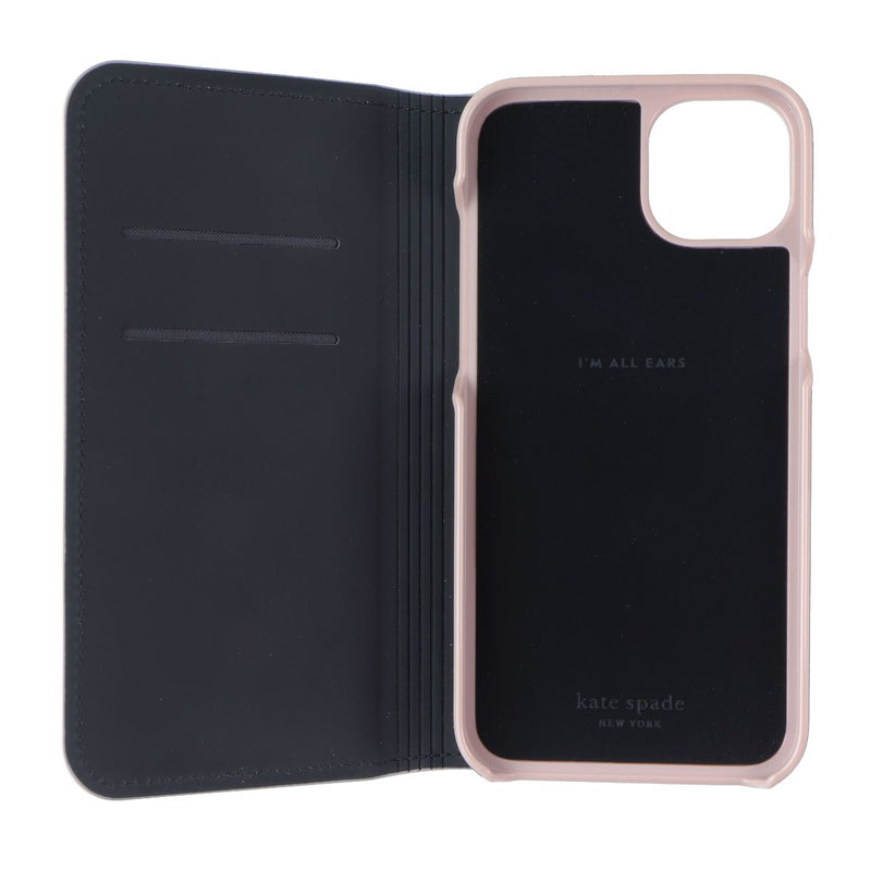 Kate Spade Wrap Folio Case for iPhone 14 Pro Max - Black/Pale Vellum Bumper