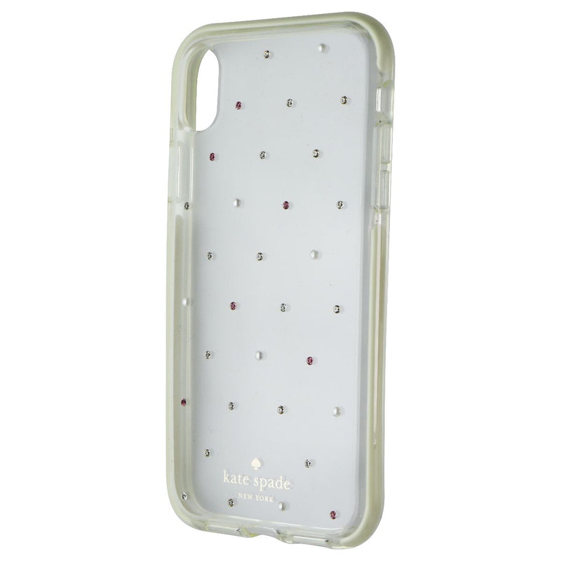 Kate Spade Defensive Hardshell Case for Apple iPhone XR - Clear / Pin Dot Gems