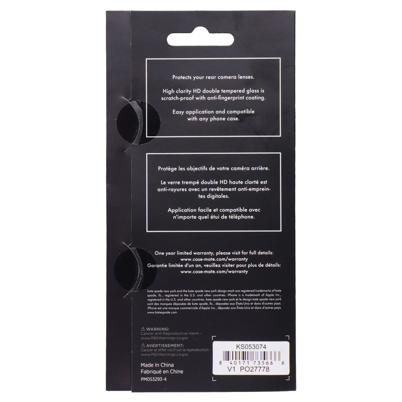 Kate Spade Aluminum Ring Lens Protectors for iPhone 15/15 Plus Set-in-Stone Gold