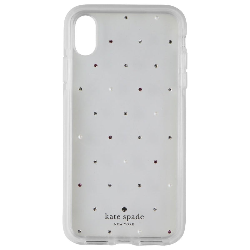 Kate Spade Defensive Hardshell Case for Apple iPhone XS Max - Clear/Pin Dot Gems