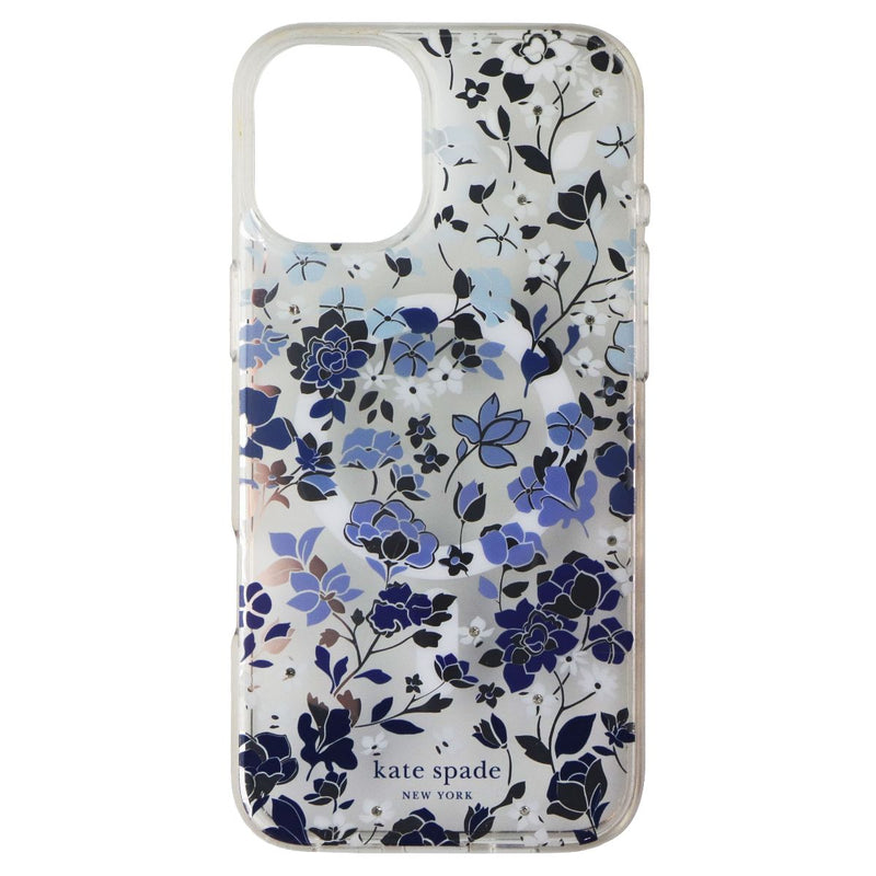 Kate Spade Protective Case for MagSafe for iPhone 16 Plus - Flowerbed Blue Gems
