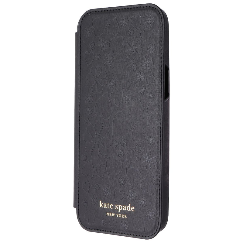 Kate Spade Wrap Folio Case for Apple iPhone 12 Pro Max - Black Hearts & Clovers