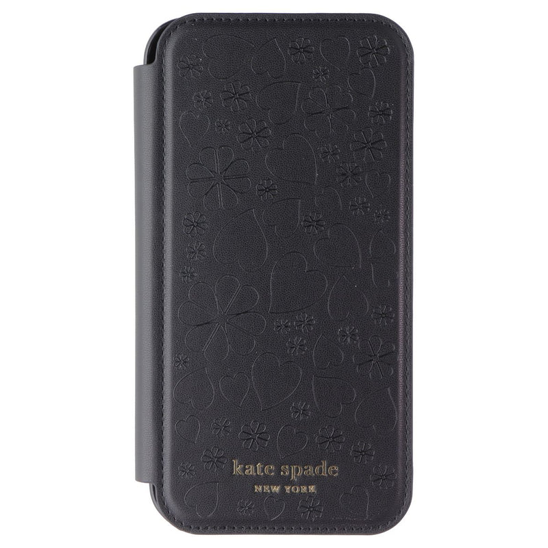 Kate Spade Wrap Folio Case for Apple iPhone 12 Pro Max - Black Hearts & Clovers