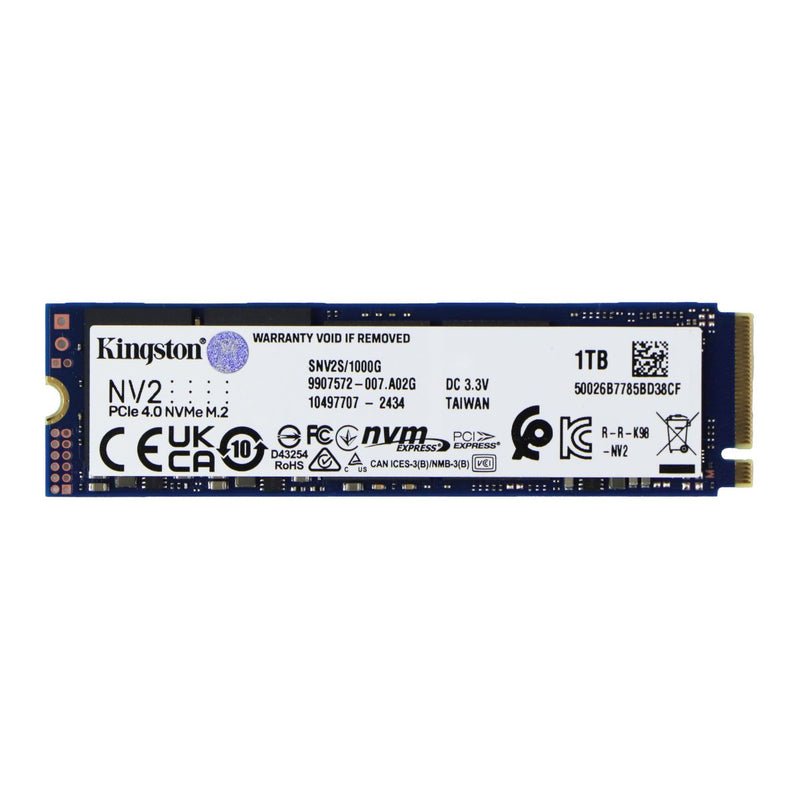 Kingston (1TB) NV2 M.2 2280 PCIe 4.0 NVMe SSD (SNV2S/1000G)