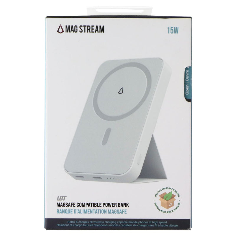 LBT Mag Stream 15W MagSafe Compatible Power Bank (5000 mAH) - White