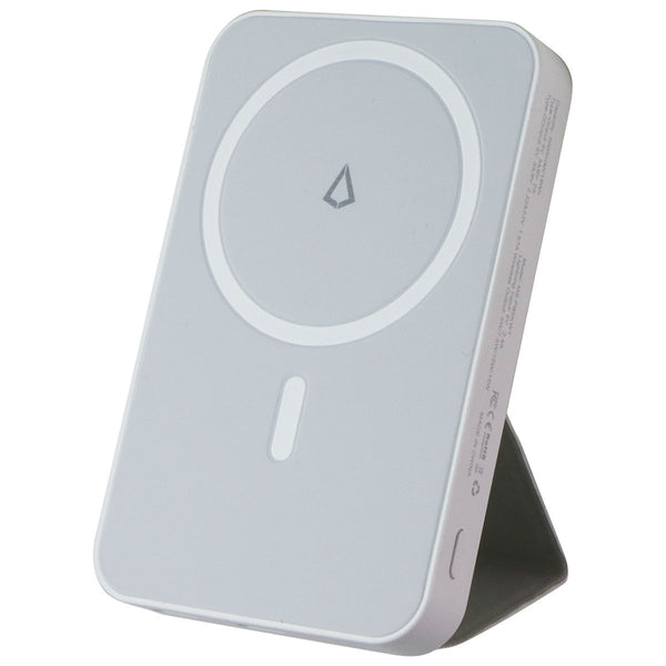 LBT (15W) MagSafe Compatible Wireless Power Bank with Stand (5000 mAH) - White