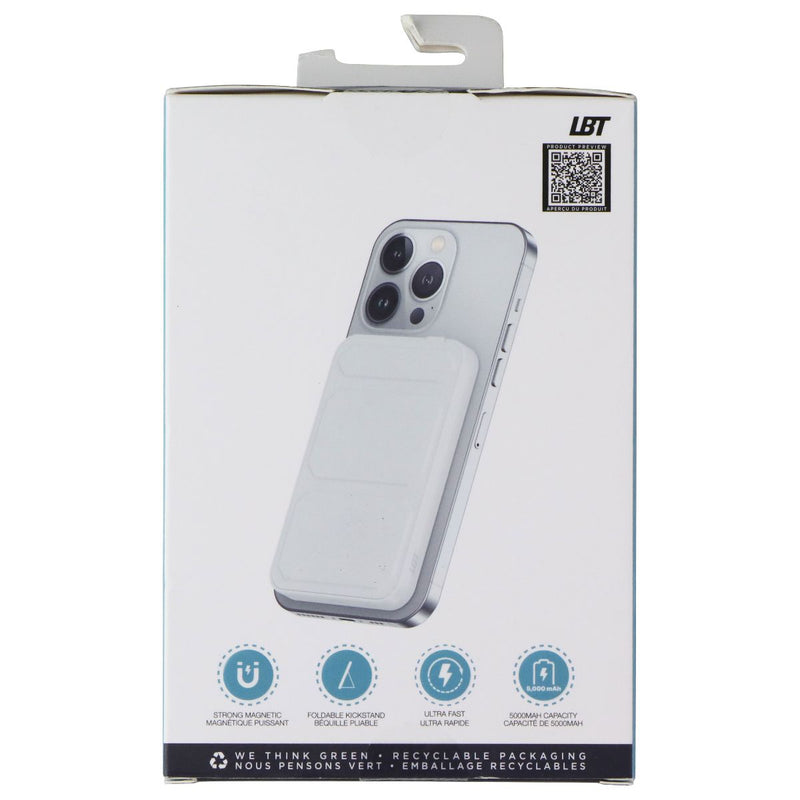 LBT (15W) MagSafe Compatible Wireless Power Bank with Stand (5000 mAH) - White